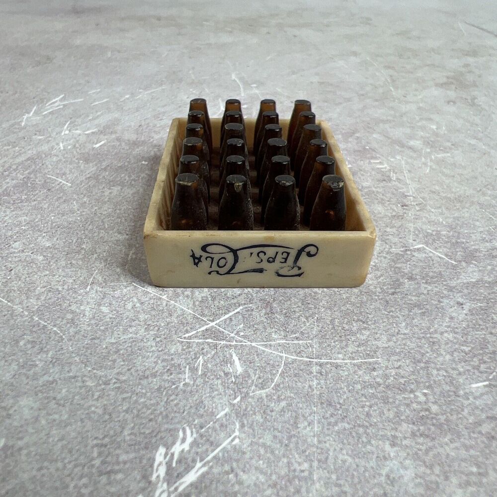 Vintage Miniature Pepsi‎ Cola Case Of 24 Bottles Plastic